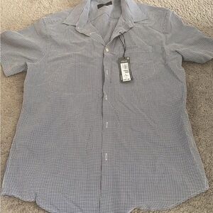 Men's Black and White Checkered Shirt